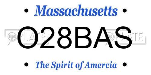 O28BAS Massachusetts License Plate