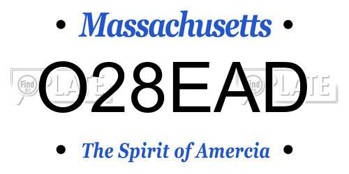 O28EAD Massachusetts License Plate