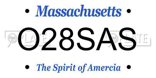 O28SAS Massachusetts License Plate