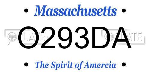 O293DA Massachusetts License Plate