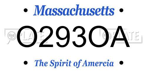 O293OA Massachusetts License Plate