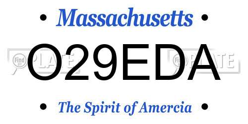 O29EDA Massachusetts License Plate