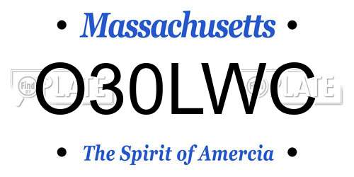 O30LWC Massachusetts License Plate