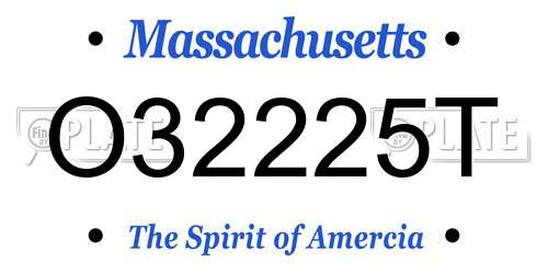 O32225T Massachusetts License Plate