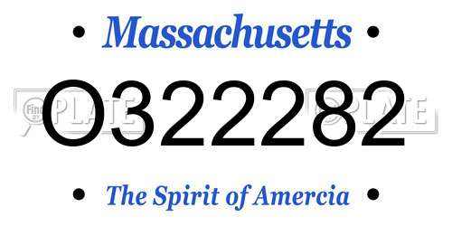 O322282 Massachusetts License Plate