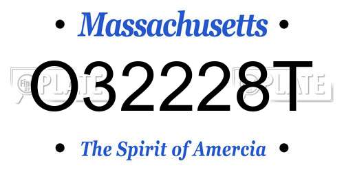 O32228T Massachusetts License Plate