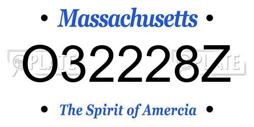 O32228Z Massachusetts License Plate