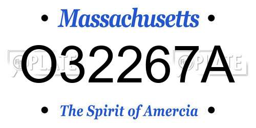 O32267A Massachusetts License Plate