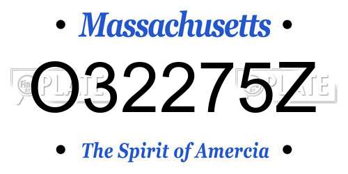 O32275Z Massachusetts License Plate