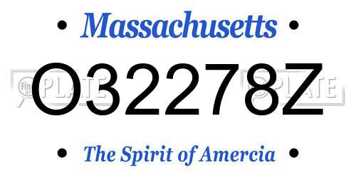 O32278Z Massachusetts License Plate