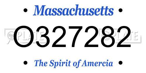O327282 Massachusetts License Plate
