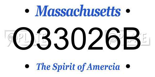 O33026B Massachusetts License Plate