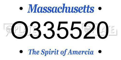 O335520 Massachusetts License Plate