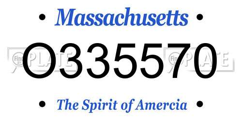 O335570 Massachusetts License Plate