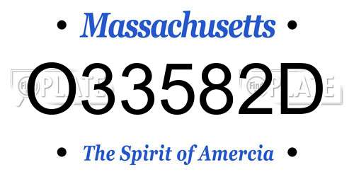 O33582D Massachusetts License Plate