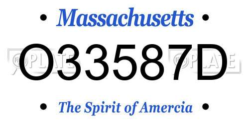 O33587D Massachusetts License Plate