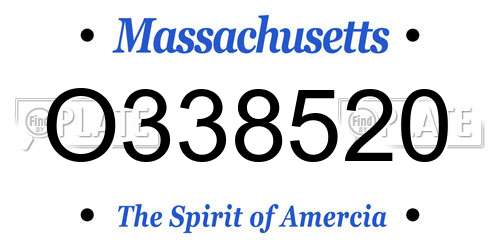 O338520 Massachusetts License Plate