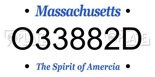 O33882D Massachusetts License Plate