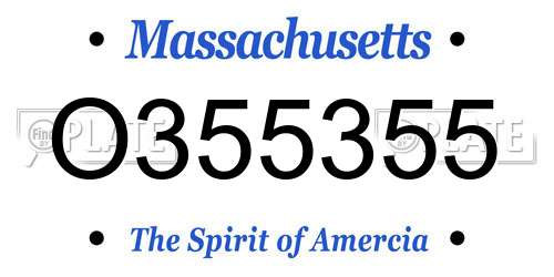 O355355 Massachusetts License Plate