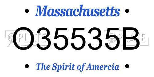 O35535B Massachusetts License Plate