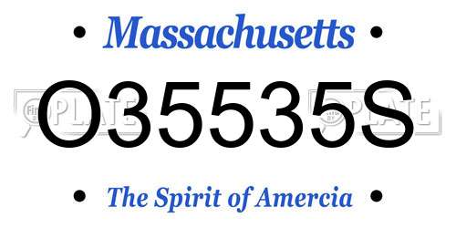 O35535S Massachusetts License Plate