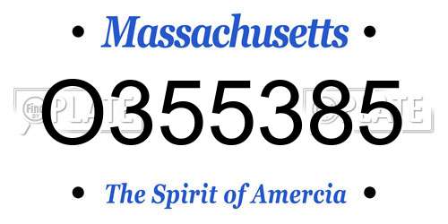 O355385 Massachusetts License Plate