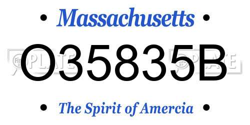 O35835B Massachusetts License Plate