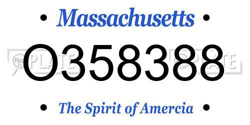 O358388 Massachusetts License Plate