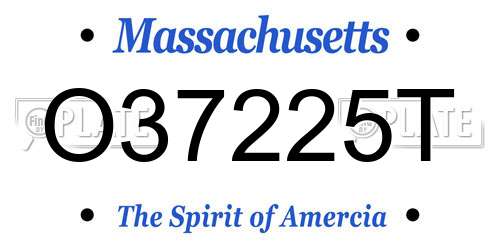 O37225T Massachusetts License Plate