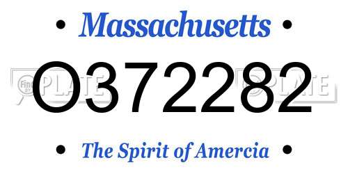 O372282 Massachusetts License Plate
