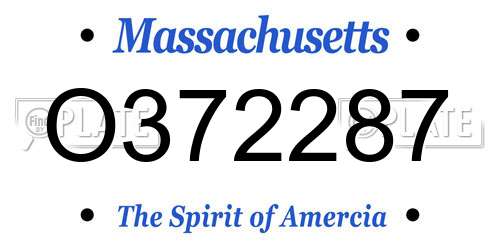 O372287 Massachusetts License Plate