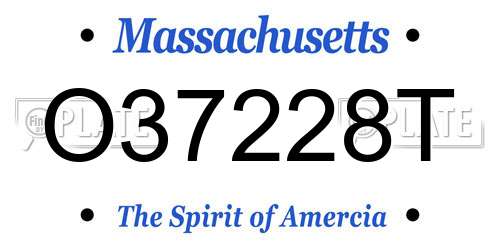 O37228T Massachusetts License Plate