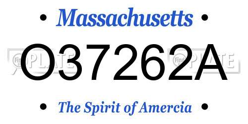 O37262A Massachusetts License Plate