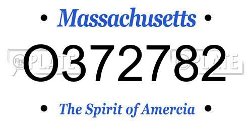 O372782 Massachusetts License Plate