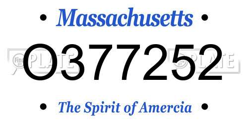 O377252 Massachusetts License Plate