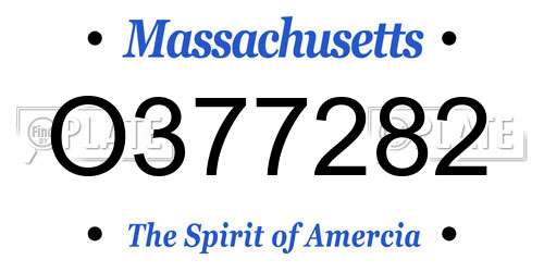 O377282 Massachusetts License Plate