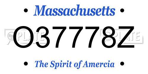O37778Z Massachusetts License Plate
