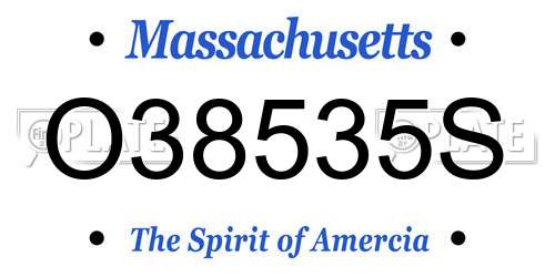 O38535S Massachusetts License Plate