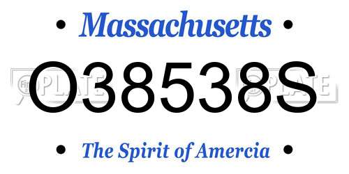O38538S Massachusetts License Plate
