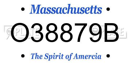 O38879B Massachusetts License Plate