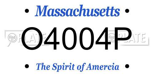 O4004P Massachusetts License Plate