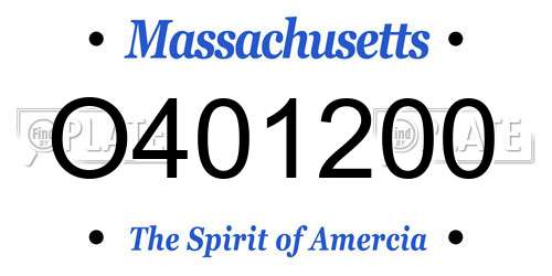 O401200 Massachusetts License Plate