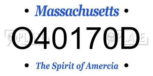 O40170D Massachusetts License Plate