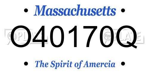 O40170Q Massachusetts License Plate
