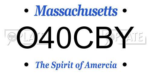 O40CBY Massachusetts License Plate