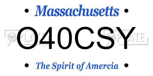 O40CSY Massachusetts License Plate