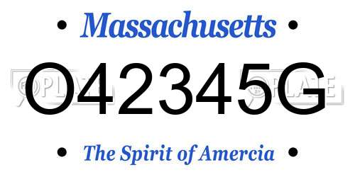 O42345G Massachusetts License Plate