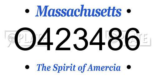 O423486 Massachusetts License Plate