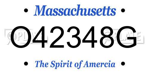 O42348G Massachusetts License Plate