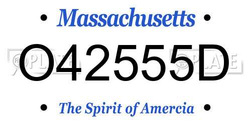 O42555D Massachusetts License Plate